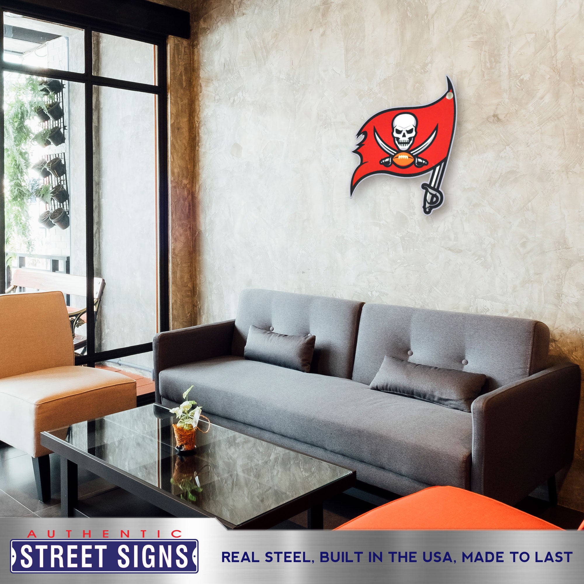 Tampa Bay Buccaneers 24" Statement Size Steel Laser Cut Sign