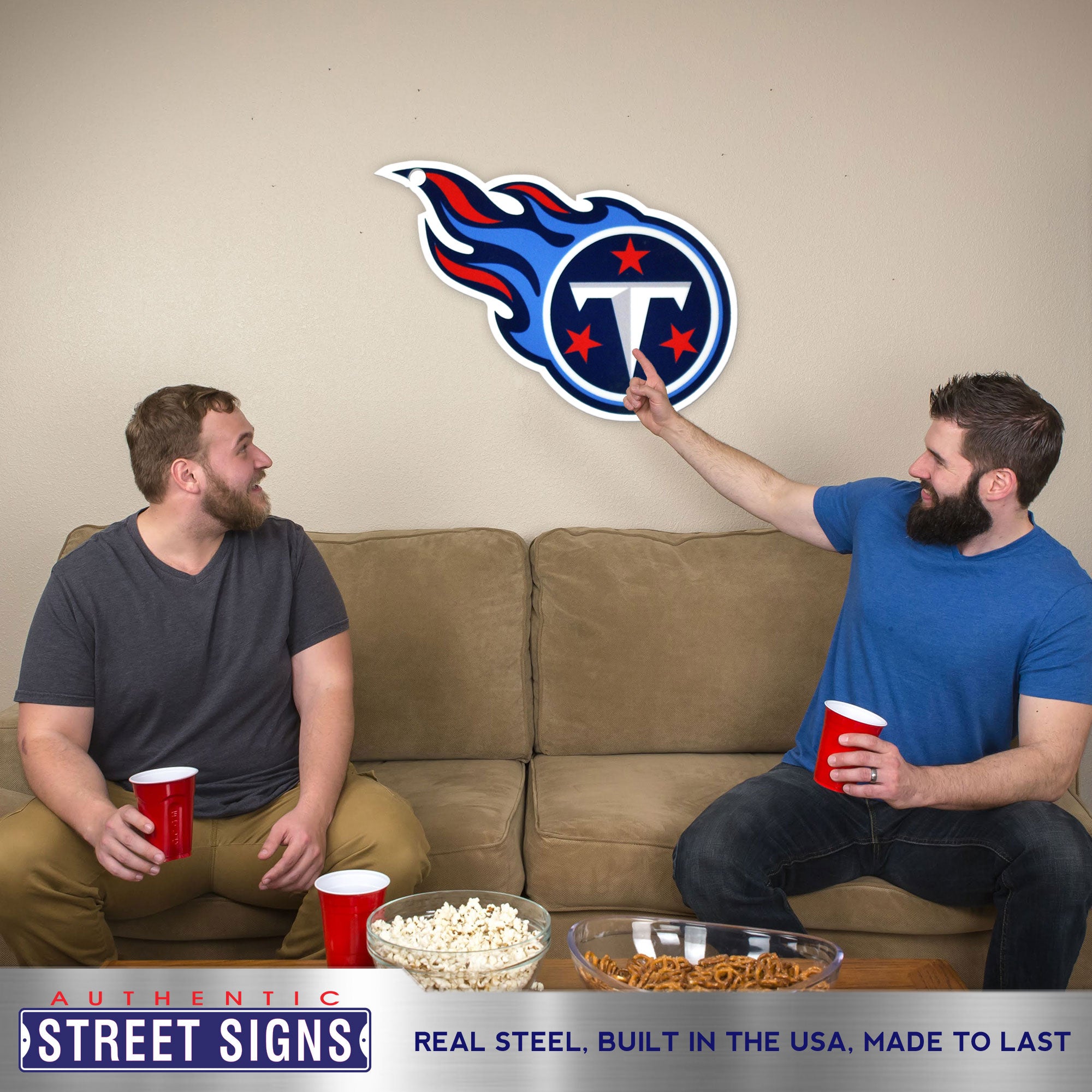 Tennessee Titans 24" Statement Size Steel Laser Cut Sign