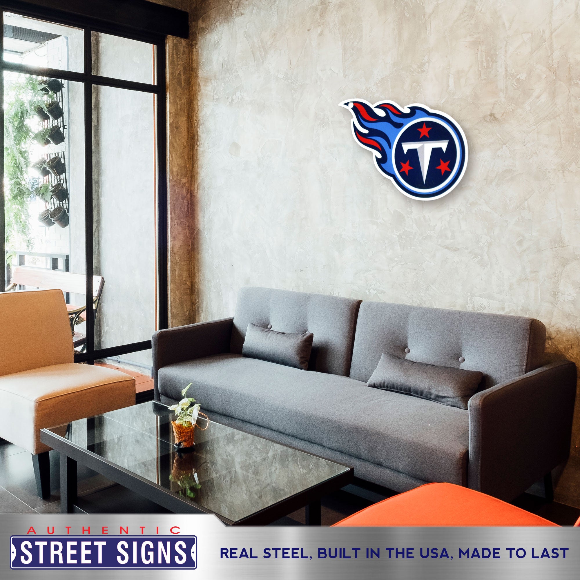 Tennessee Titans 24" Statement Size Steel Laser Cut Sign