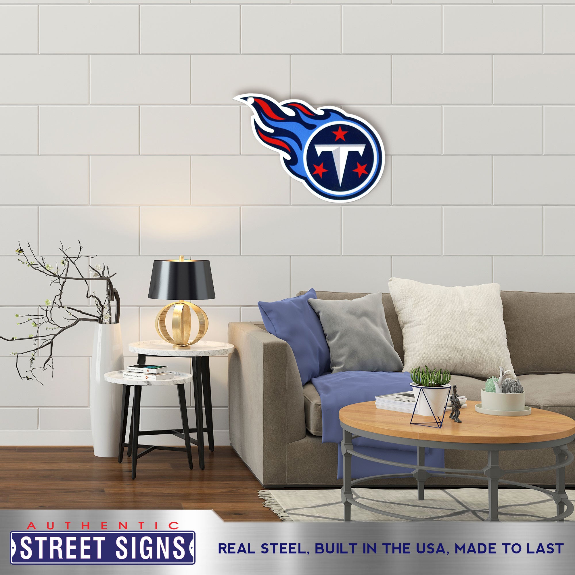 Tennessee Titans 24" Statement Size Steel Laser Cut Sign