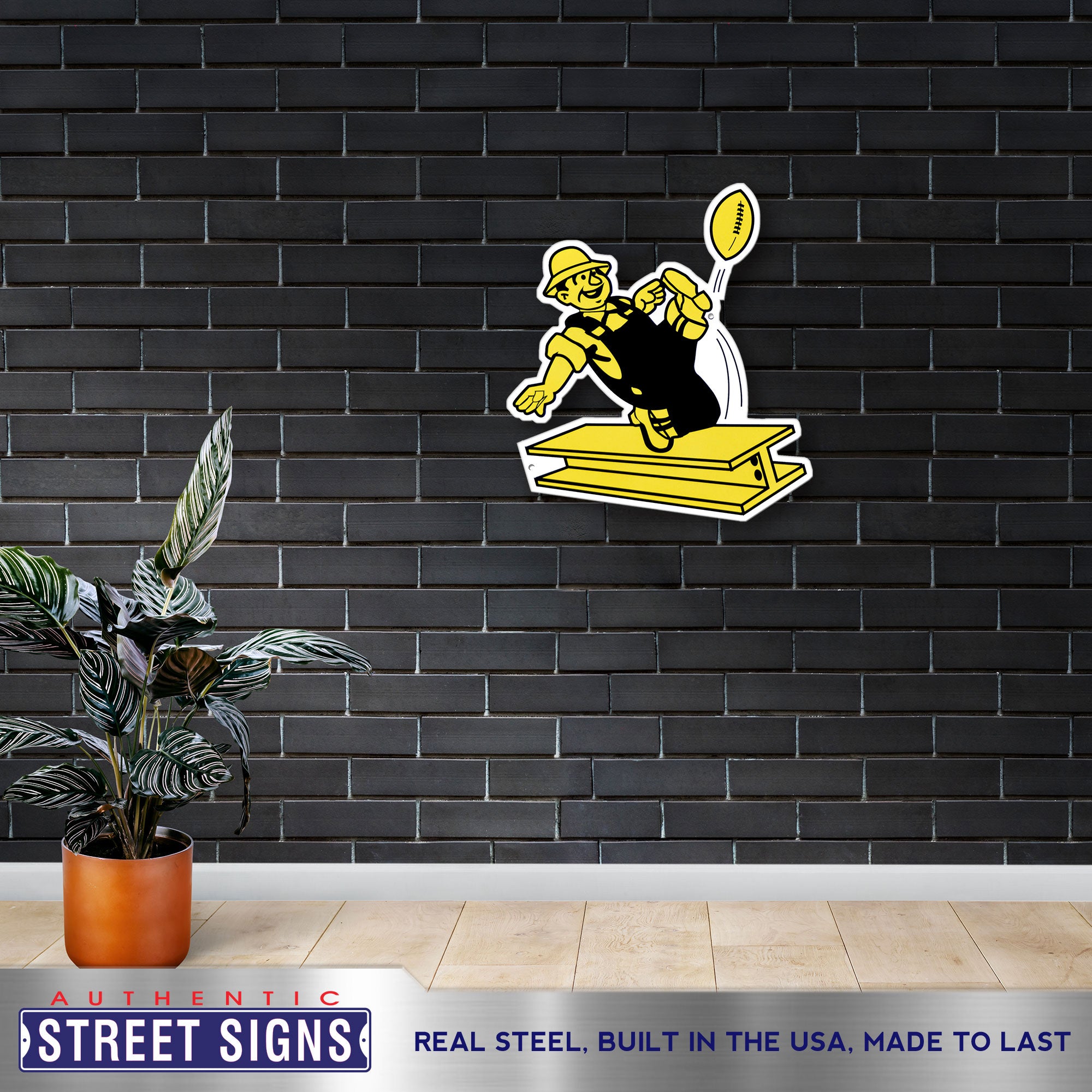 Pittsburgh Steelers - Vintage Logo 20-24" Statement Size Steel Laser Cut Sign