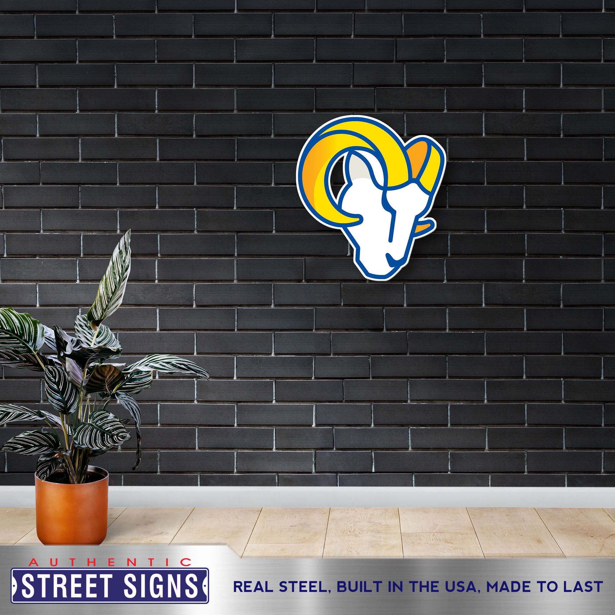 Los Angeles Rams 20-24" Statement Size Steel Laser Cut Sign