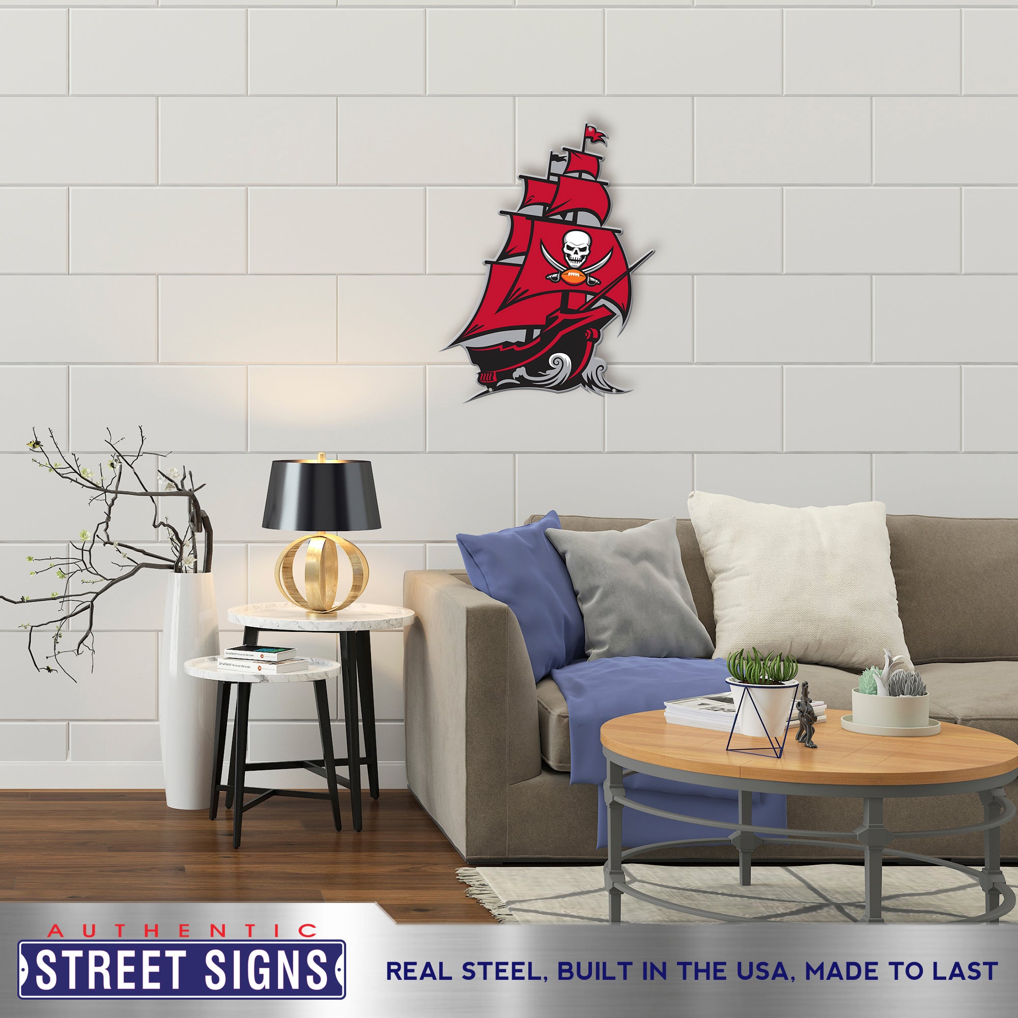 Tampa Bay Buccaneers - Pirate Ship 24" Statement Size Steel Laser Cut Sign