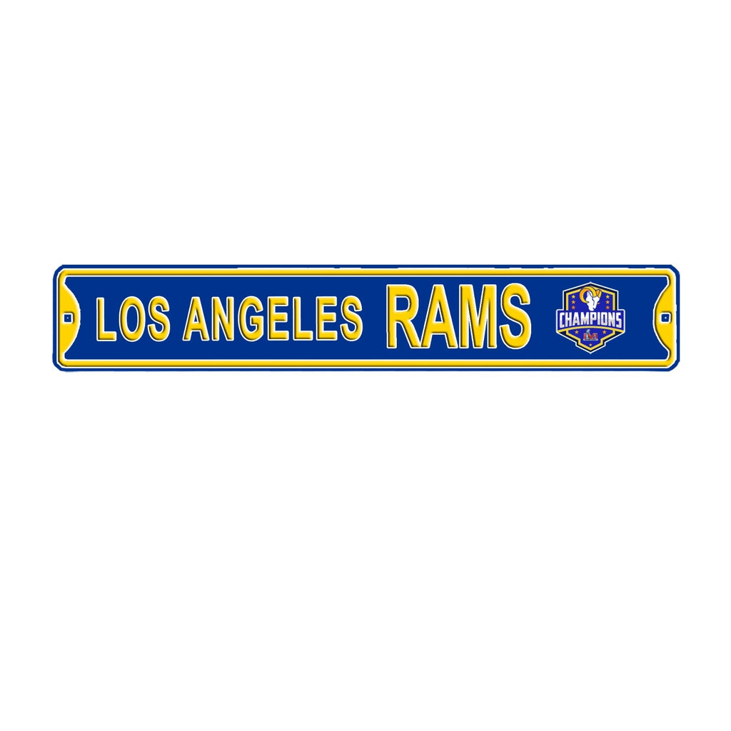 Los Angeles Rams Super Bowl LVI Champions Embossed Steel Street Sign