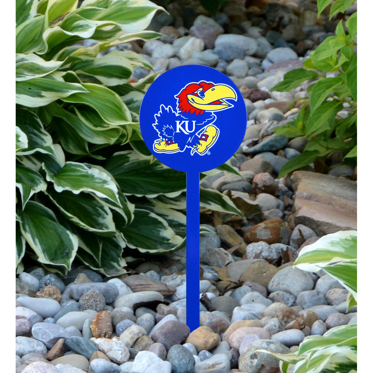 Kansas Jayhawks Blue Steel Garden Stake