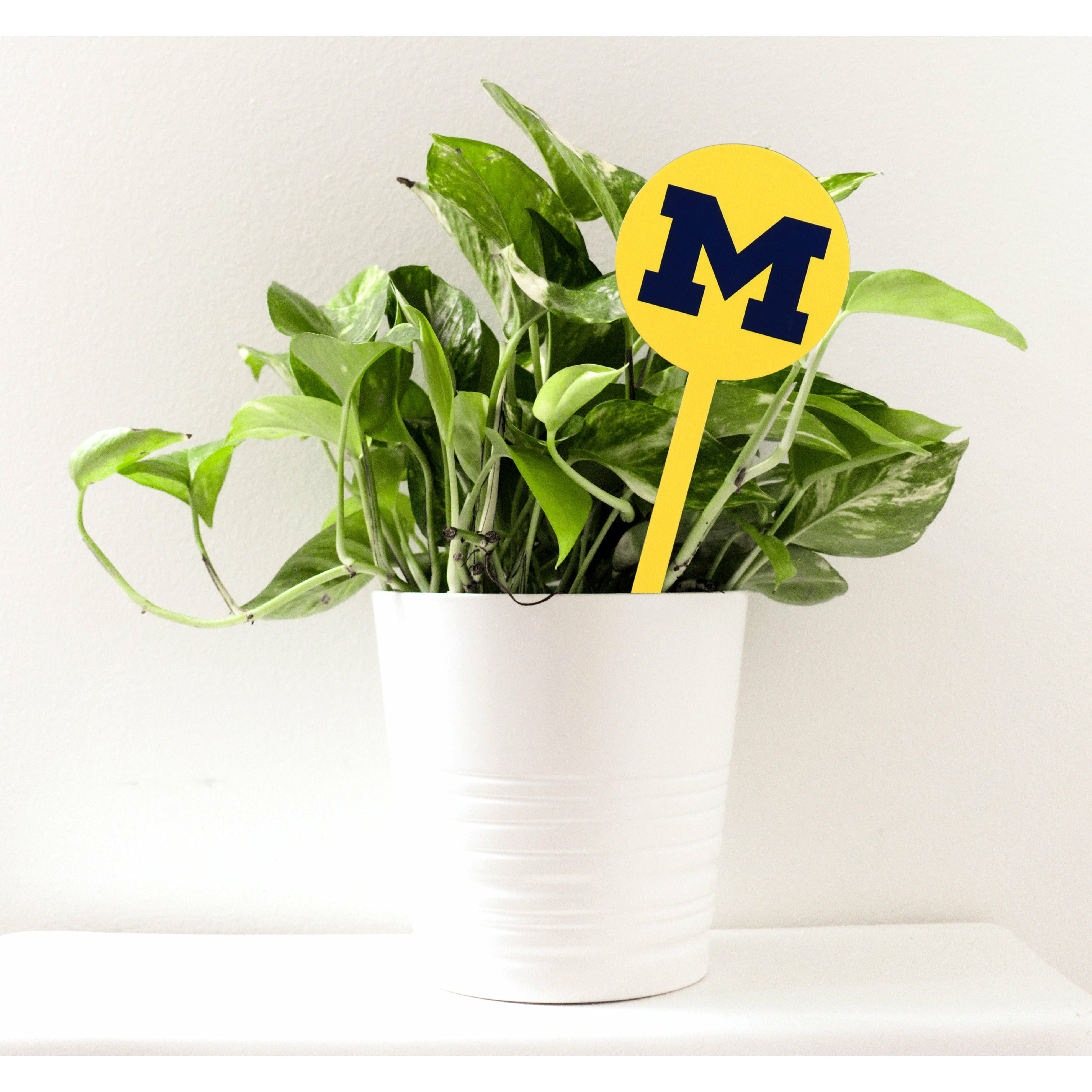 Michigan Wolverines Yellow Steel Garden Stake