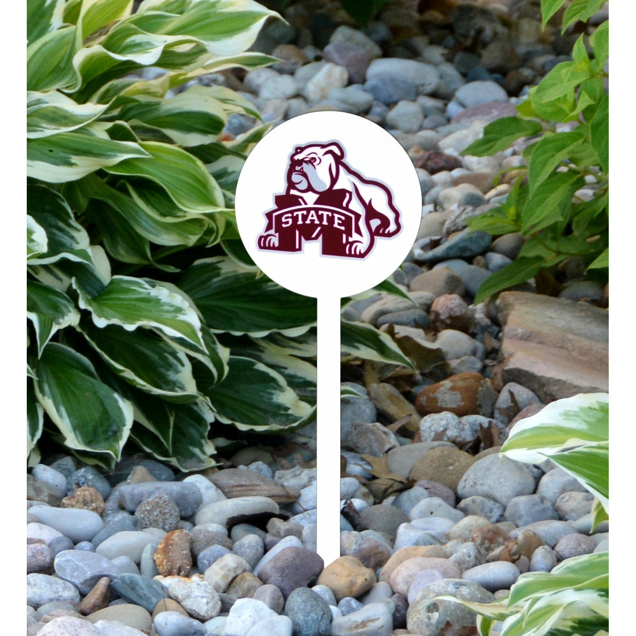 Mississippi State Bulldogs White Steel Garden Stake