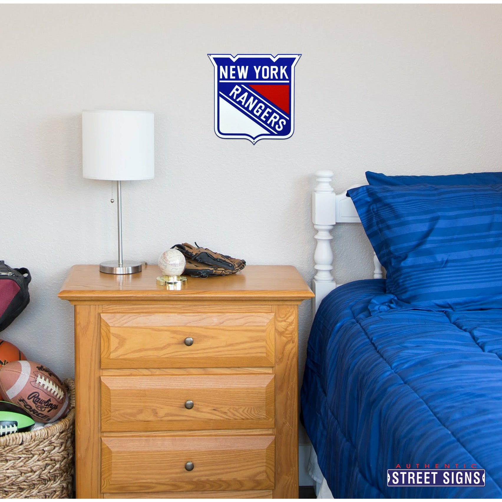 New York Rangers 12" Spirit Size Steel Laser Cut Sign