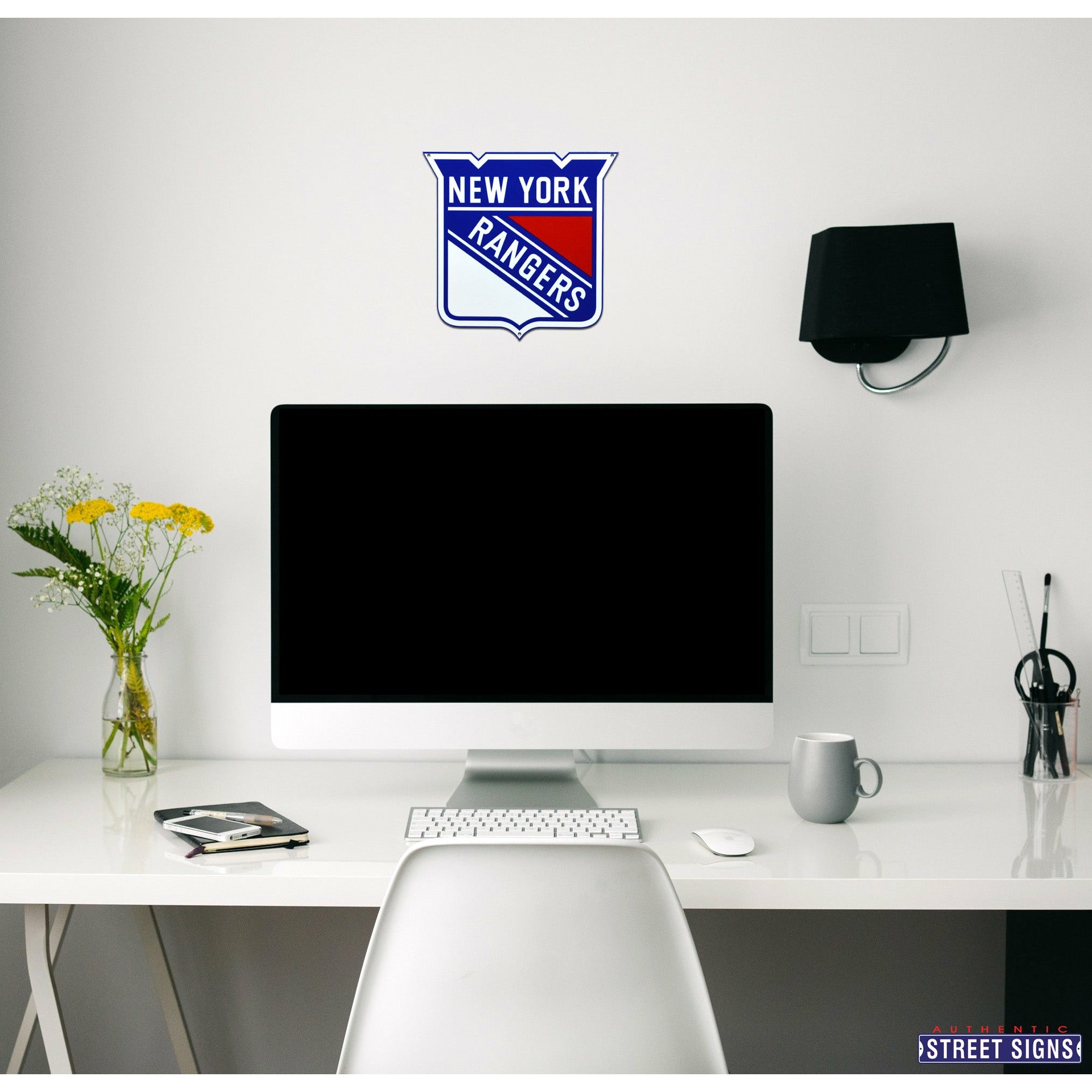 New York Rangers 12" Spirit Size Steel Laser Cut Sign