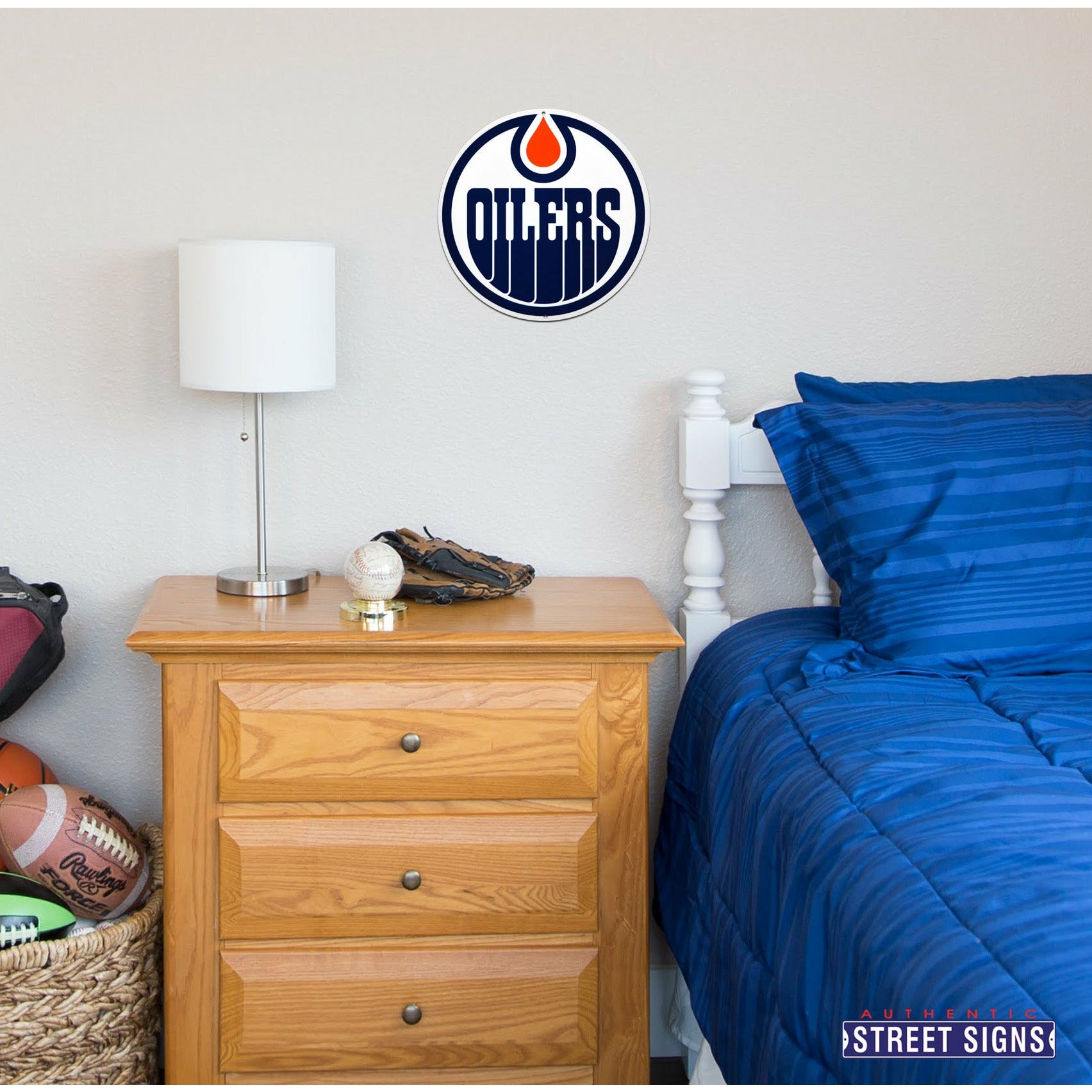 Edmonton Oilers 12" Spirit Size Steel Laser Cut Sign