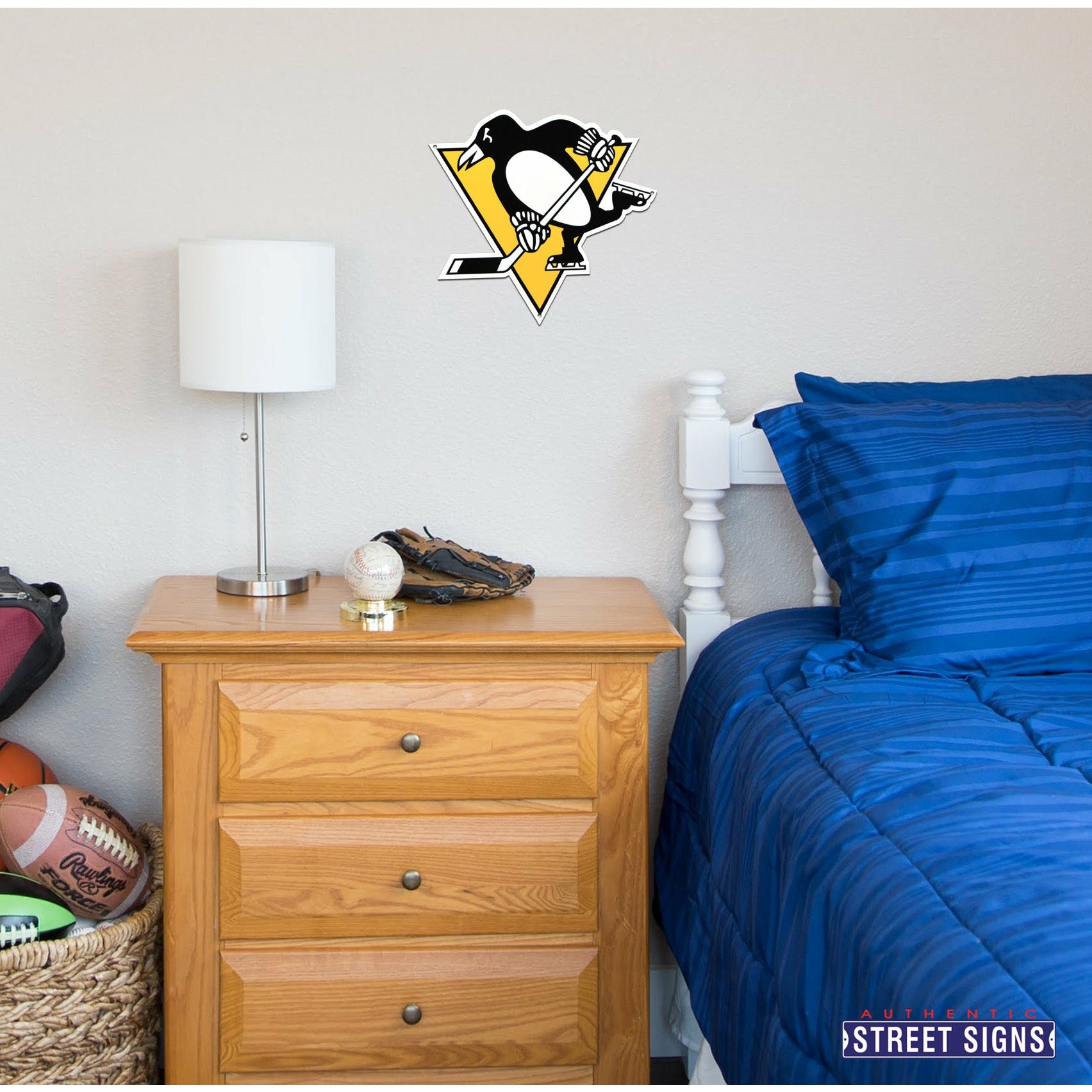 Pittsburgh Penguins 12" Spirit Size Steel Laser Cut Sign
