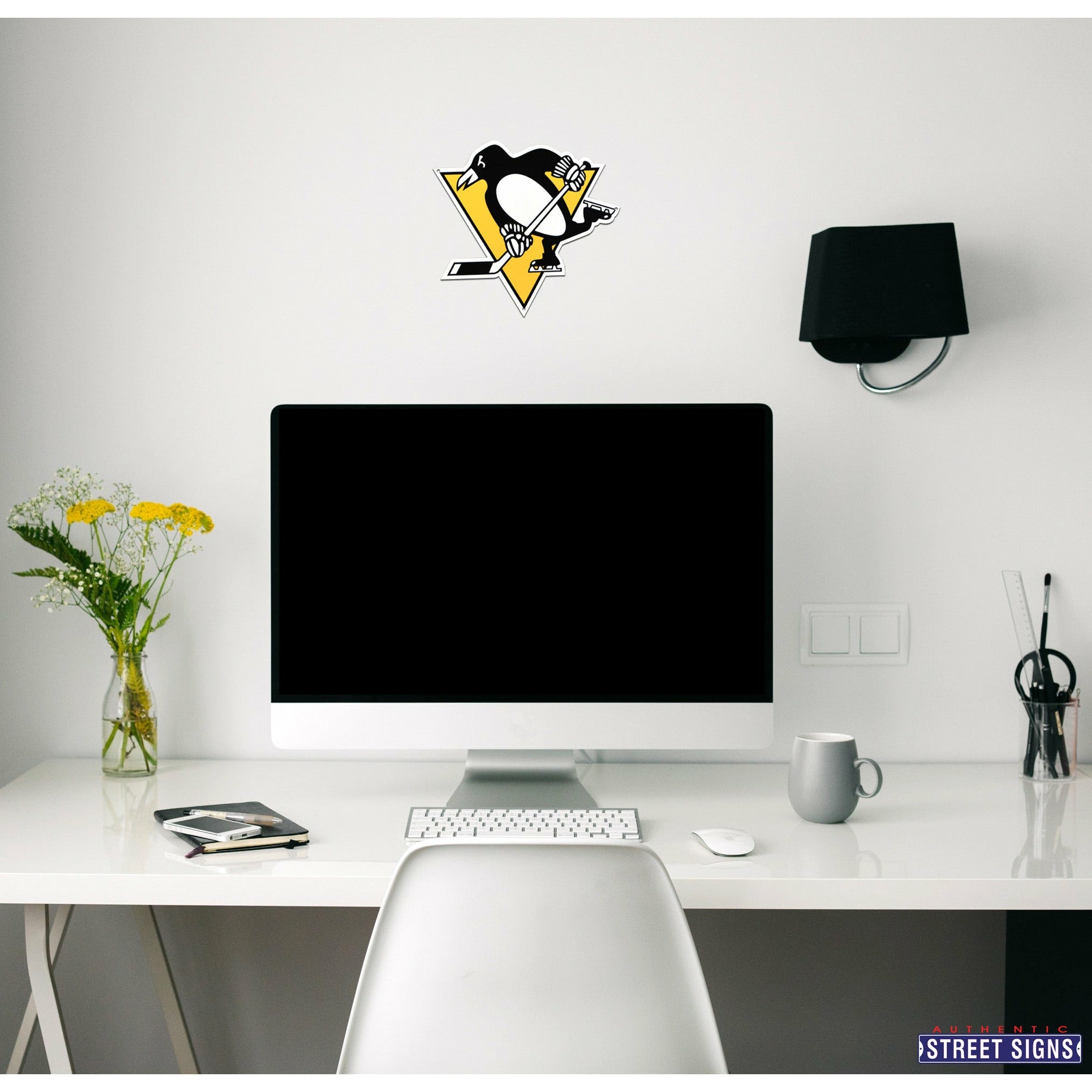 Pittsburgh Penguins 12" Spirit Size Steel Laser Cut Sign