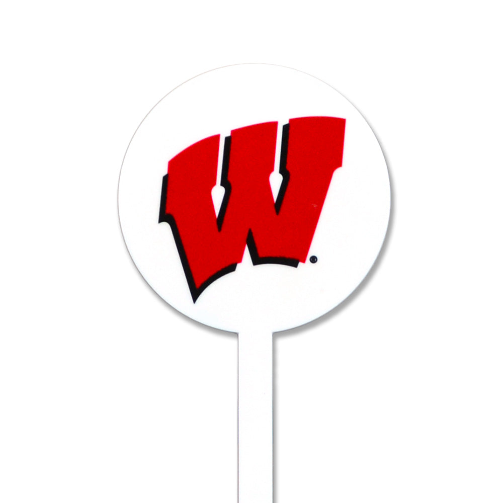 Wisconsin Badgers White Steel Garden Stake