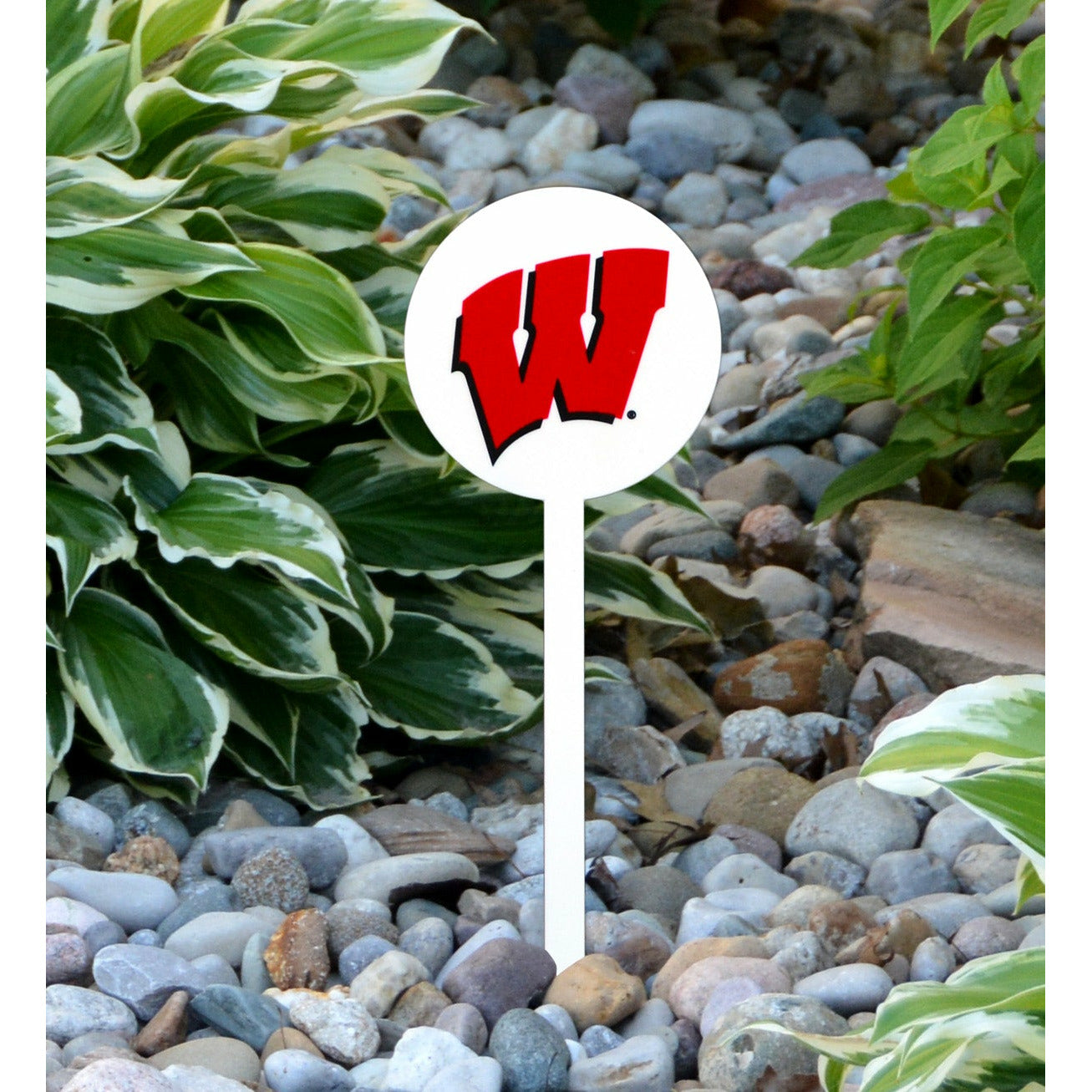 Wisconsin Badgers White Steel Garden Stake