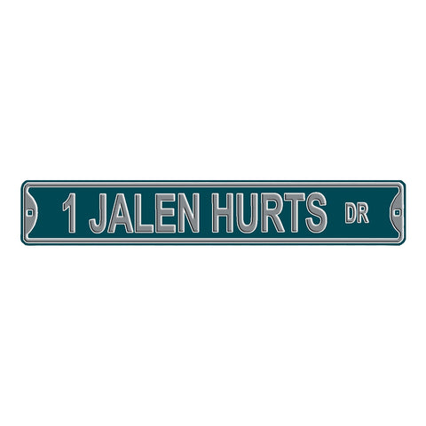 Philadelphia Eagles - 1 JALEN HURTS DR - Embossed Steel Street Sign