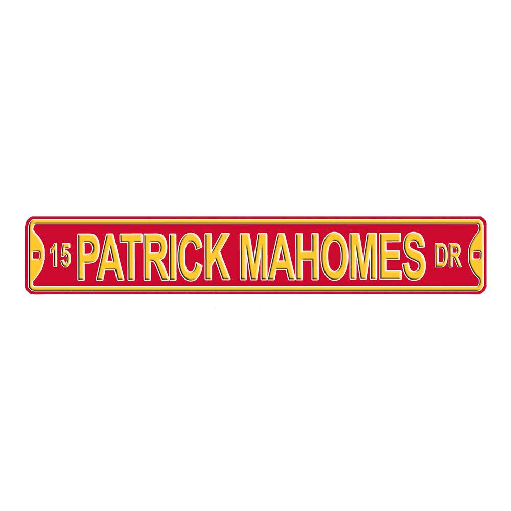 Kansas City Chiefs - 15 PATRICK MAHOMES DR - Embossed Steel Street Sign